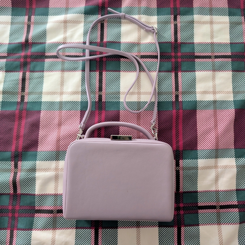 Theory Soft Cube Lavender Crossbody Clutch Purse